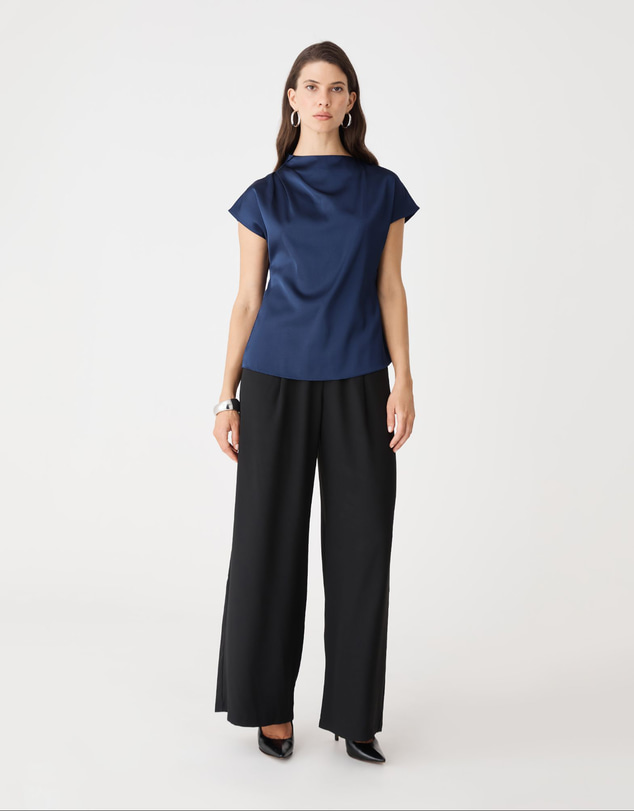 Forcast - Zafina Pleated Draped Top