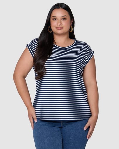 NAVY WHITE STRIPE