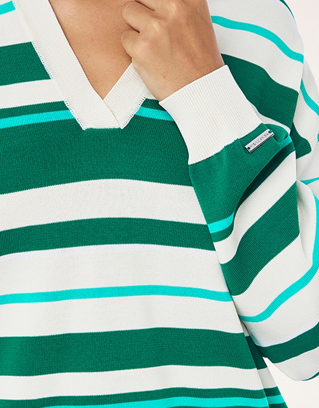 P.E Nation - Retreat Stripe Collar Knit Top