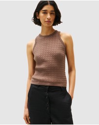 Tommy Hilfiger - Cable Knit Sleeveless Slim Sweater