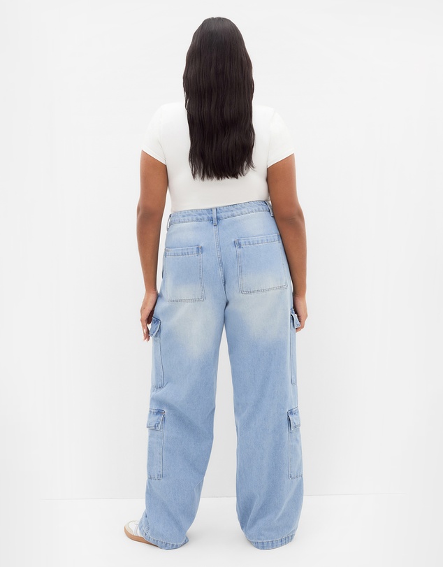 City Chic - Harley Fit Iona Cargo Wide Leg Short Jean