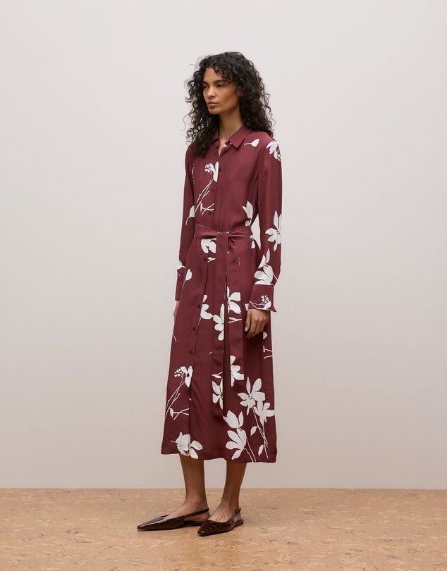 Trenery - Wren Floral Shirt Dress in Auburn