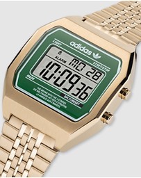 adidas Originals - Digital Two Green & Gold-Tone Watch