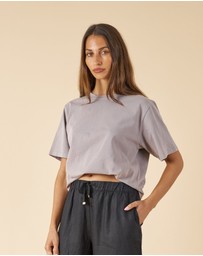 CAMIXA - Teesha Oversized Distressed Cotton T-Shirt