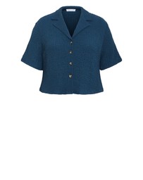 City Chic - Plus size Zoie Button Up Shirt - petrol