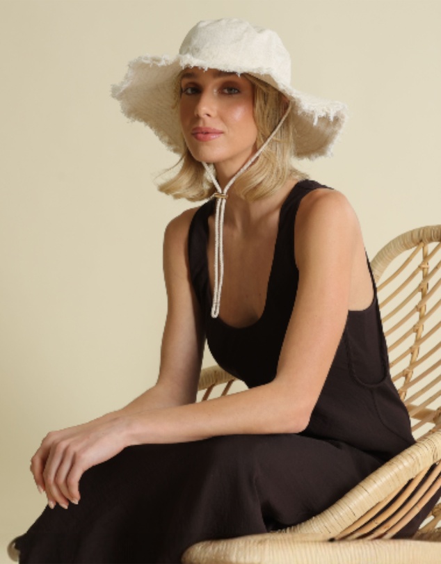 Morgan & Taylor - Cleo Linen-Blend Bucket Hat in Beige