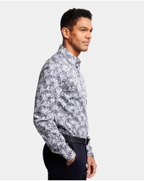 Brooksfield - Abstract Floral Print Slim Fit Dress Shirt