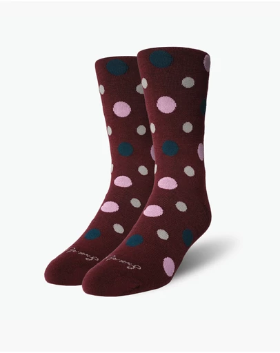 Swanky Socks - Mulberry Confetti Polka Dot