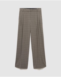 M.N.G - Wide-Leg Check Suit Trousers