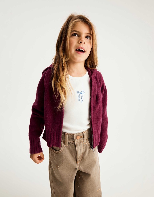 Cotton On Kids - Knitted Zip Through Hoodie