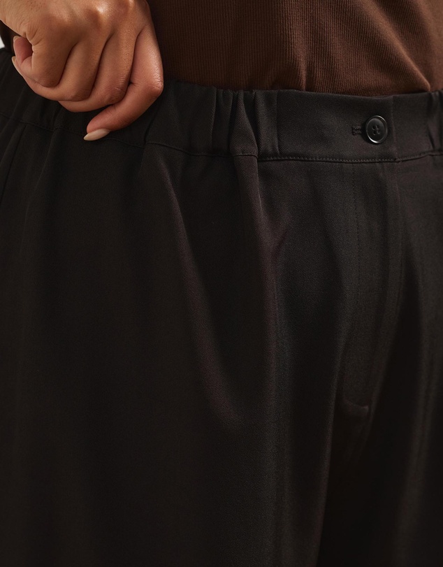 Atmos&Here Curvy - Wide Leg Pants With Elasticated Waistband