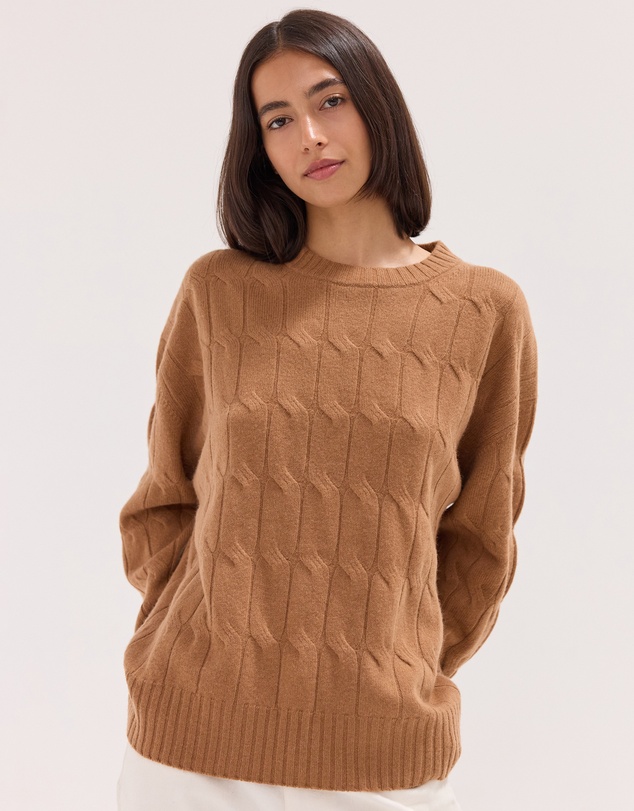 Cloth & Co. - The Cable Knit Jumper Sandalwood