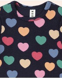 Huxbaby - Multi Hearts Rib Tee - Babies-Kids
