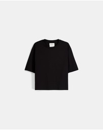 Bershka - Boxy Fit Cropped Short Sleeve T-shirt