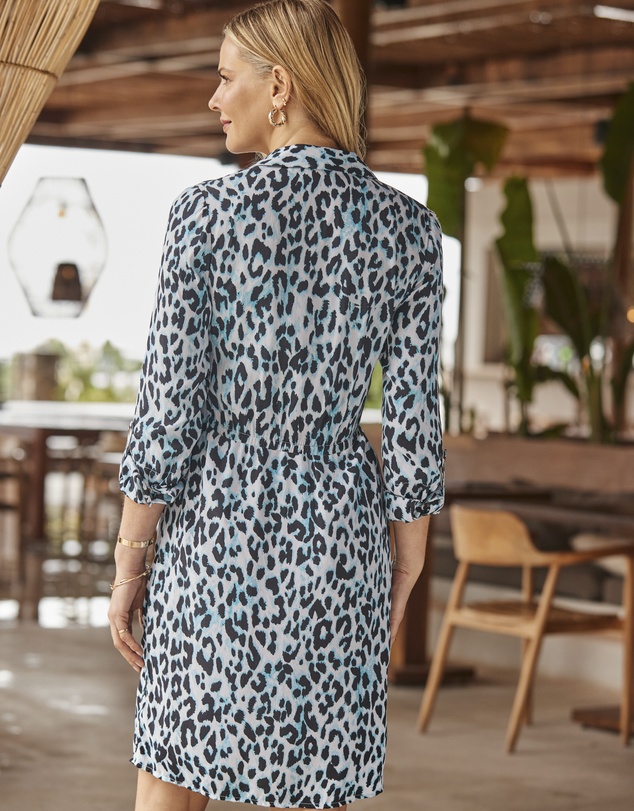 Sosandar - Animal Print Zip Front Dress