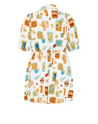 City Chic - Plus size Amore Print Mini Dress - ivory
