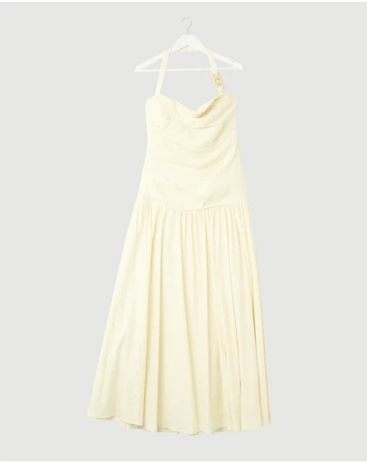 Revibe - Repaired Shona Joy Hadley Draped Halter Neck Maxi Dress - AU 14