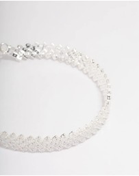 Lovisa - Silver Plated Round Stone Diagonal Tennis Bracelet