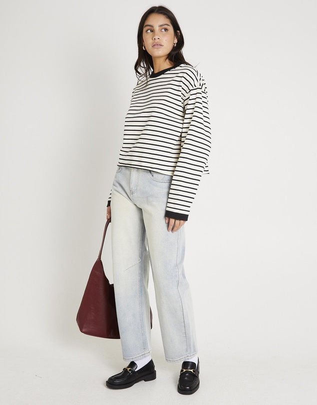 Subtitled - Long Sleeve Stripe Top