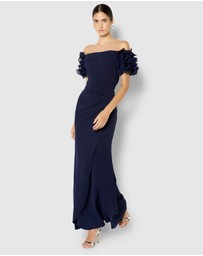 Montique - Diana Ruffle Sleeve Gown