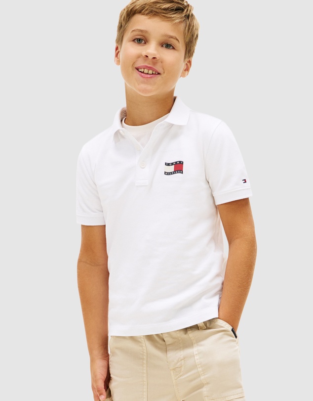 Tommy Hilfiger - Boys Regular Fit Wavy Flag Polo Shirt - Teens
