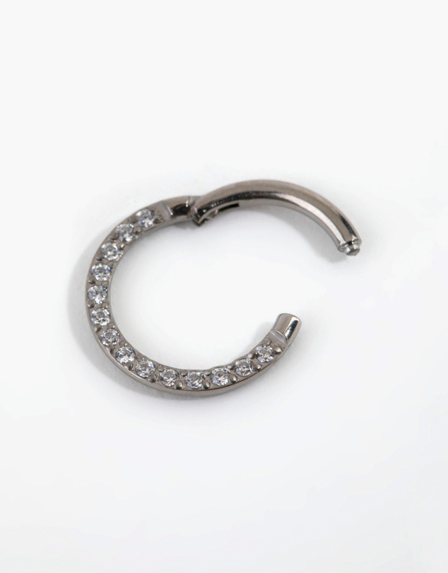 Lovisa - Titanium Cubic Zirconia Clicker Ring