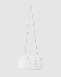 Olga Berg - AMALIA Pleated Woven Clutch