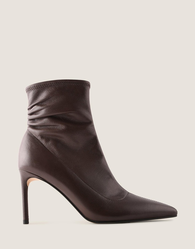 Shelly Shen - Delta Heel Ankle Boots Brown Leather