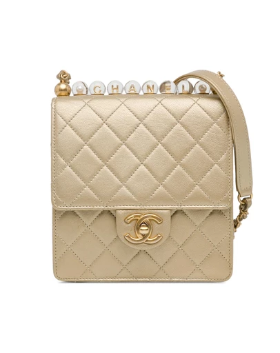Pre-Loved by Azura Reborn - Pre-Loved Small Lambskin Chic Pearls Flap