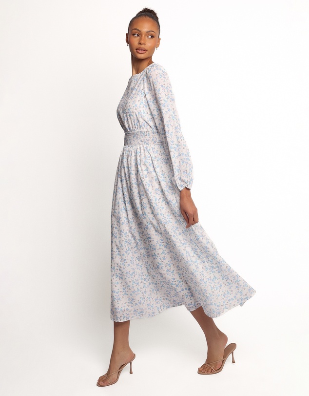Petal & Pup - Roman Long Sleeve Maxi Dress - Blue Floral