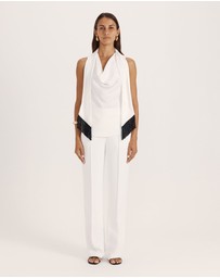 SABA - Tina Cowl Neck Fringe Top
