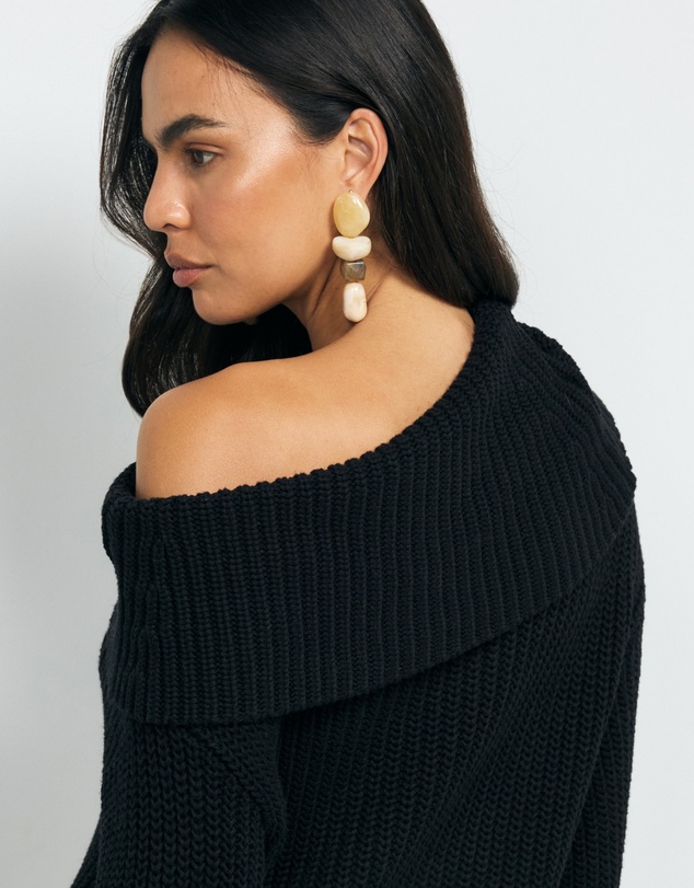 AERE - Leia Off Shoulder Knit Jumper