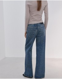 M.N.G - Wide-Leg Jeans With Rhinestones