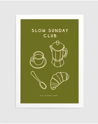 Olive et Oriel - Slow Sunday Club No2 by Treechild Art Print