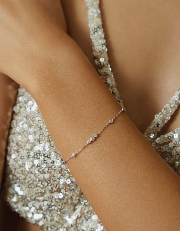 Ania Haie - Ania Haie Silver Sparkling Bezel Cubic Zirconia Station Bracelet