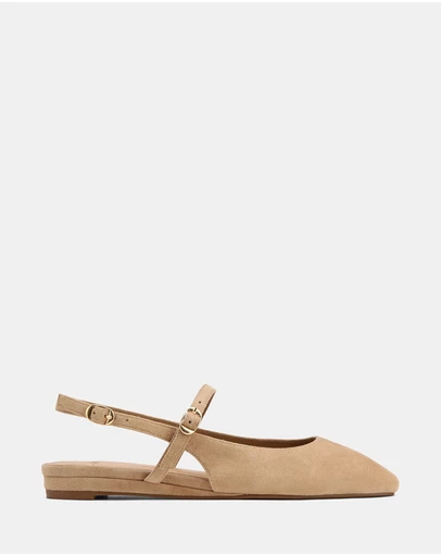 Wittner - Dallas Suede Leather Flat Slingbacks