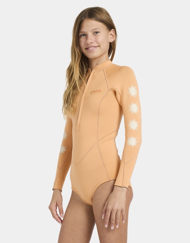 Billabong Kids - Girls 8 to 14 2/2mm Salty Dayz Natural Long Sleeve Springsuit