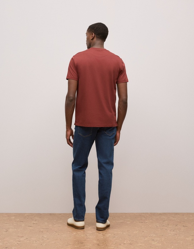 Trenery - Cotton Jersey Crew T-shirt in Auburn