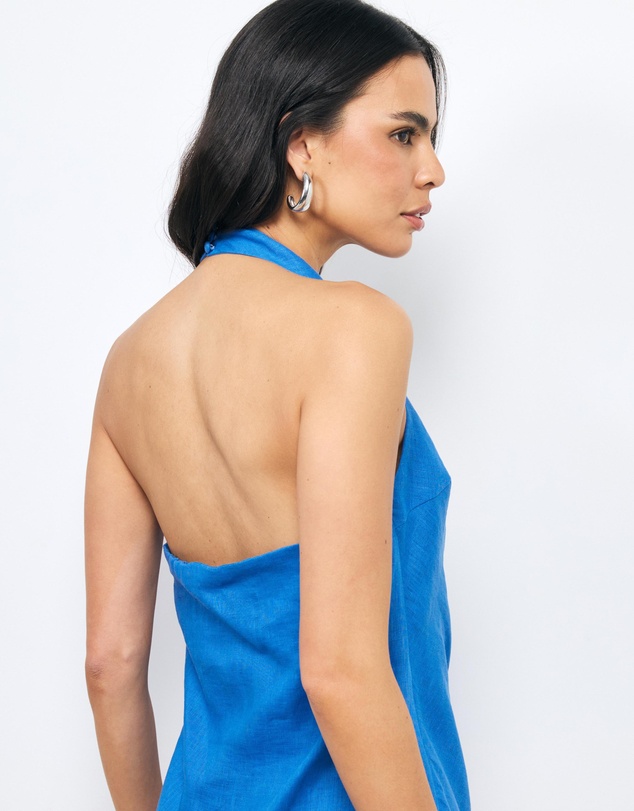 AERE - Dulcinea Halter Wrap Mini Dress