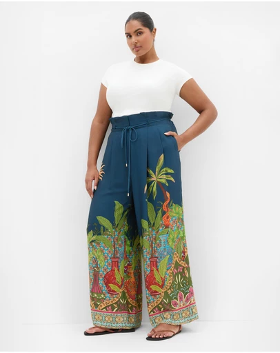 City Chic - Fools Paradise Print Wide Leg Pant