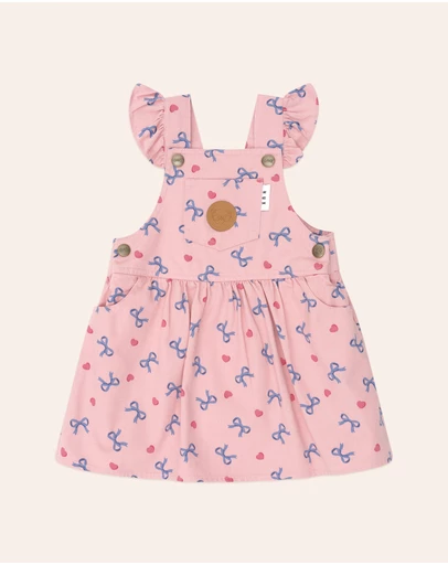 Huxbaby - Hearts and Bows Pinafore - Babies-Kids
