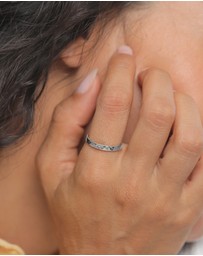 Elli Jewelry - Ring Structured Fine Hammered Trend in 925 Sterling Silver