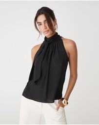 Forcast - Shelby Draped Sleeveless Top
