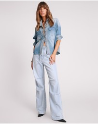 ONE TEASPOON - Blue Latte Marley Relaxed Denim Jeans