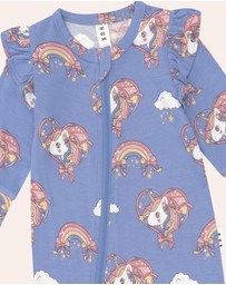 Huxbaby - Whimsical Unicorn Zip Romper - Babies