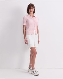 Sportscraft - Cotton Cable Short Sleeve Knit Top