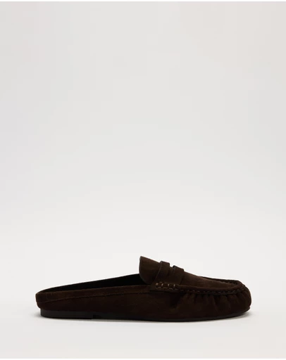 AERE - Slip On Suede Loafers - Women's