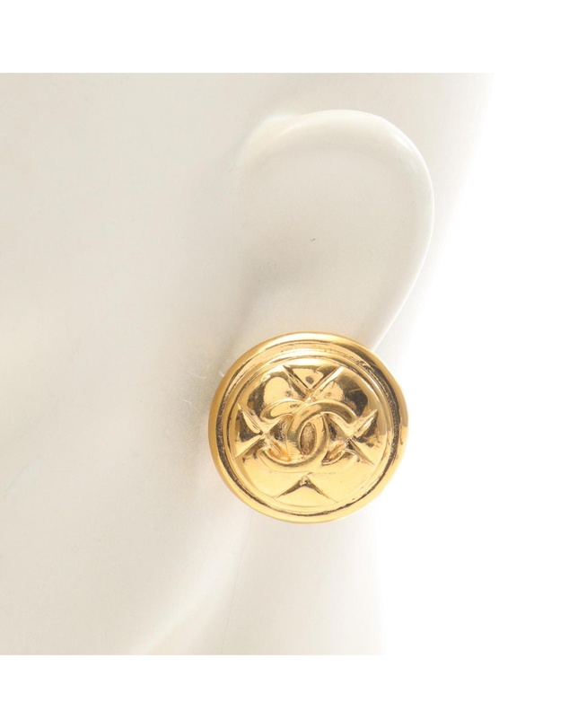 Pre-Loved by Azura Reborn - Pre-Loved CC Gold Plated Round Clip On Earrings