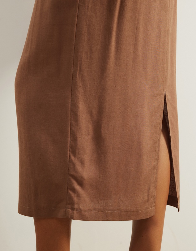 Atmos&Here - Tenley Linen Blend Midi Skirt