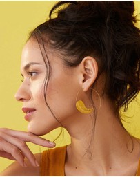 Ottoman Hands - Gold Feather Pull Through Hoop Earrings